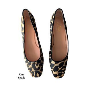 Kate Spade New York Leopard Calf Hair Block Heel Pumps Women's Size 10